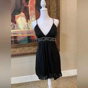 Charlotte Russe Black Mini Dress with Silver Accents